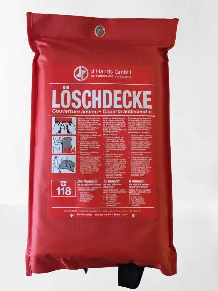 Löschdecke in der Tragetasche mit 4-Hands-Aufdruck