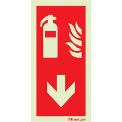 Feuerlöscher mit Richtungspfeil — Schild nach SN EN ISO 7010