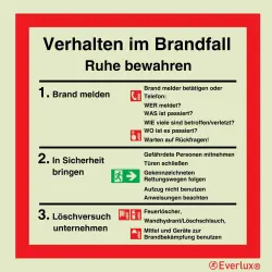Verhalten im Brandfall — Schild nach SN EN ISO 7010