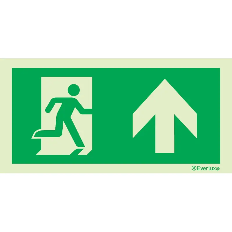 Fluchttüre geradeaus — Schild nach SN EN ISO 7010